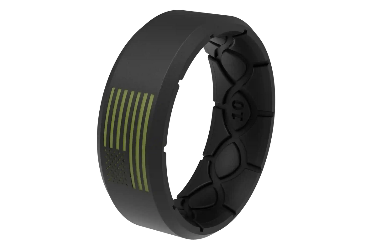Edge Hero - America Black & Moss Green Flag Ring
