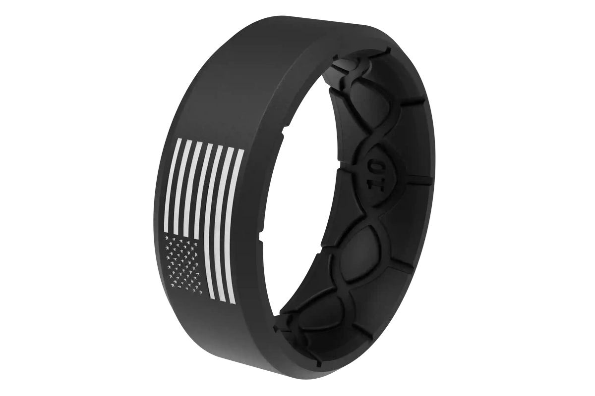 Edge Hero - America Black & White Flag Ring