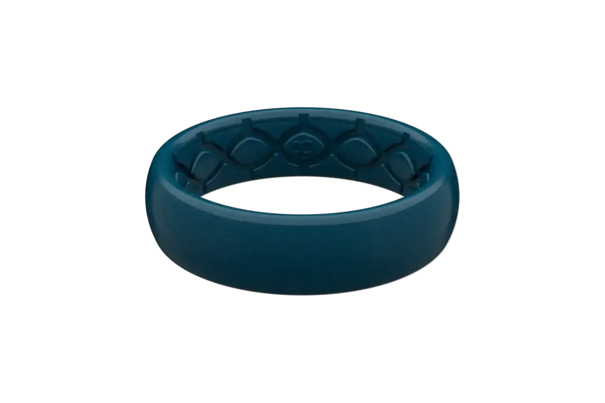 Satin Dark Ocean Thin Ring