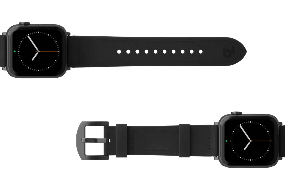 Vulcan Obsidian - Black Apple Leather Watch Band