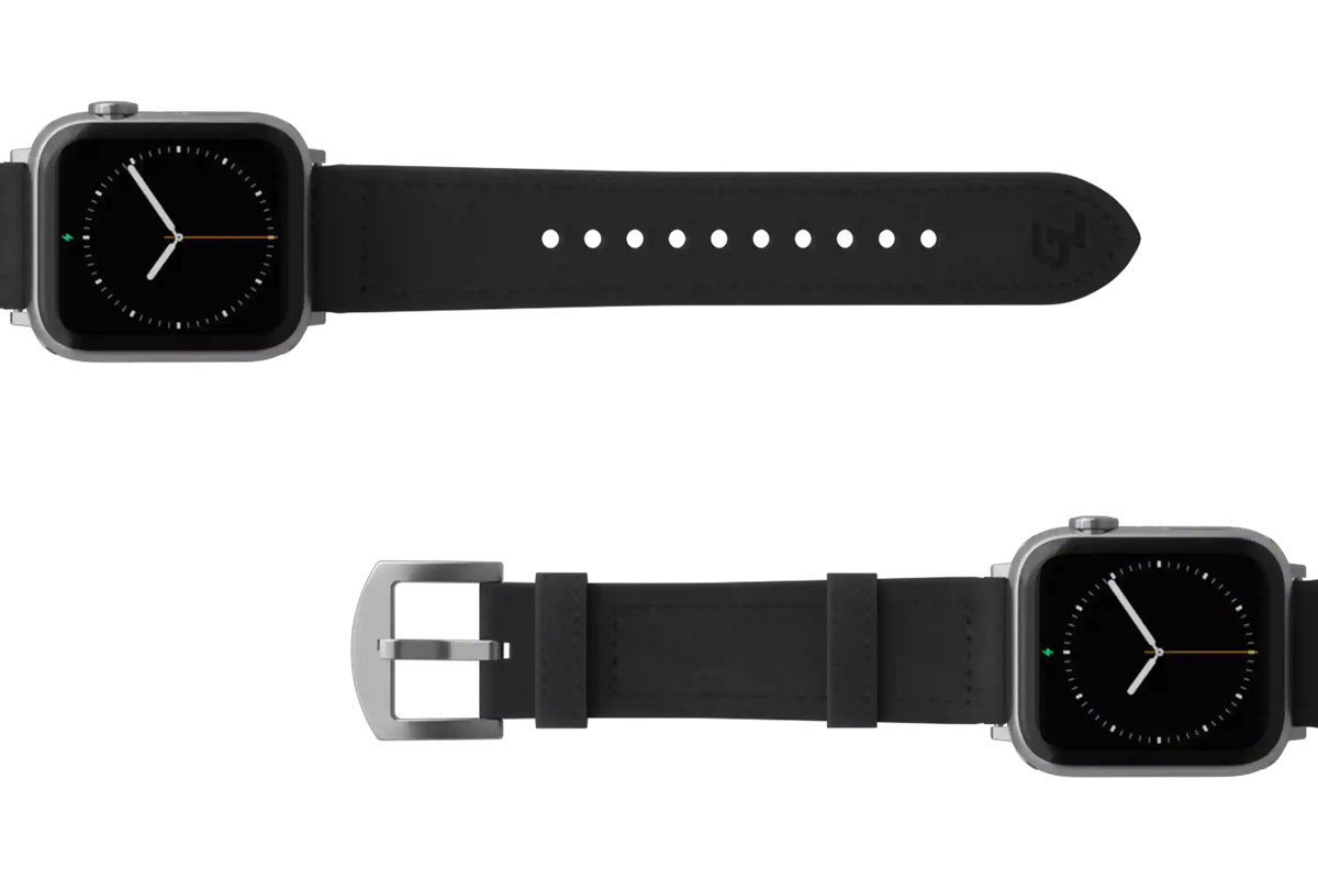 Vulcan Obsidian - Black Apple Leather Watch Band